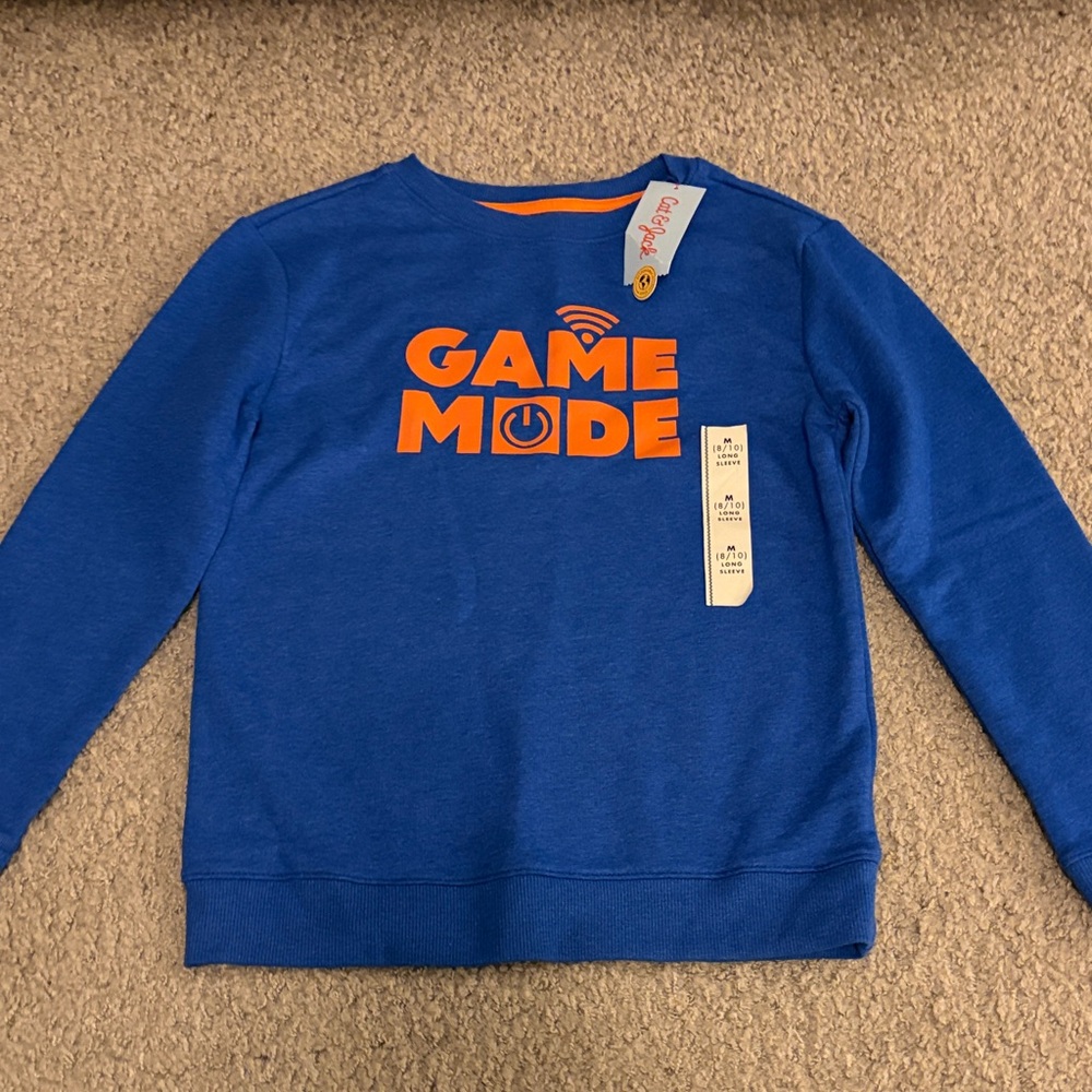 Cat & Jack Vibrant Blue Sweatshirt with Orange Print
